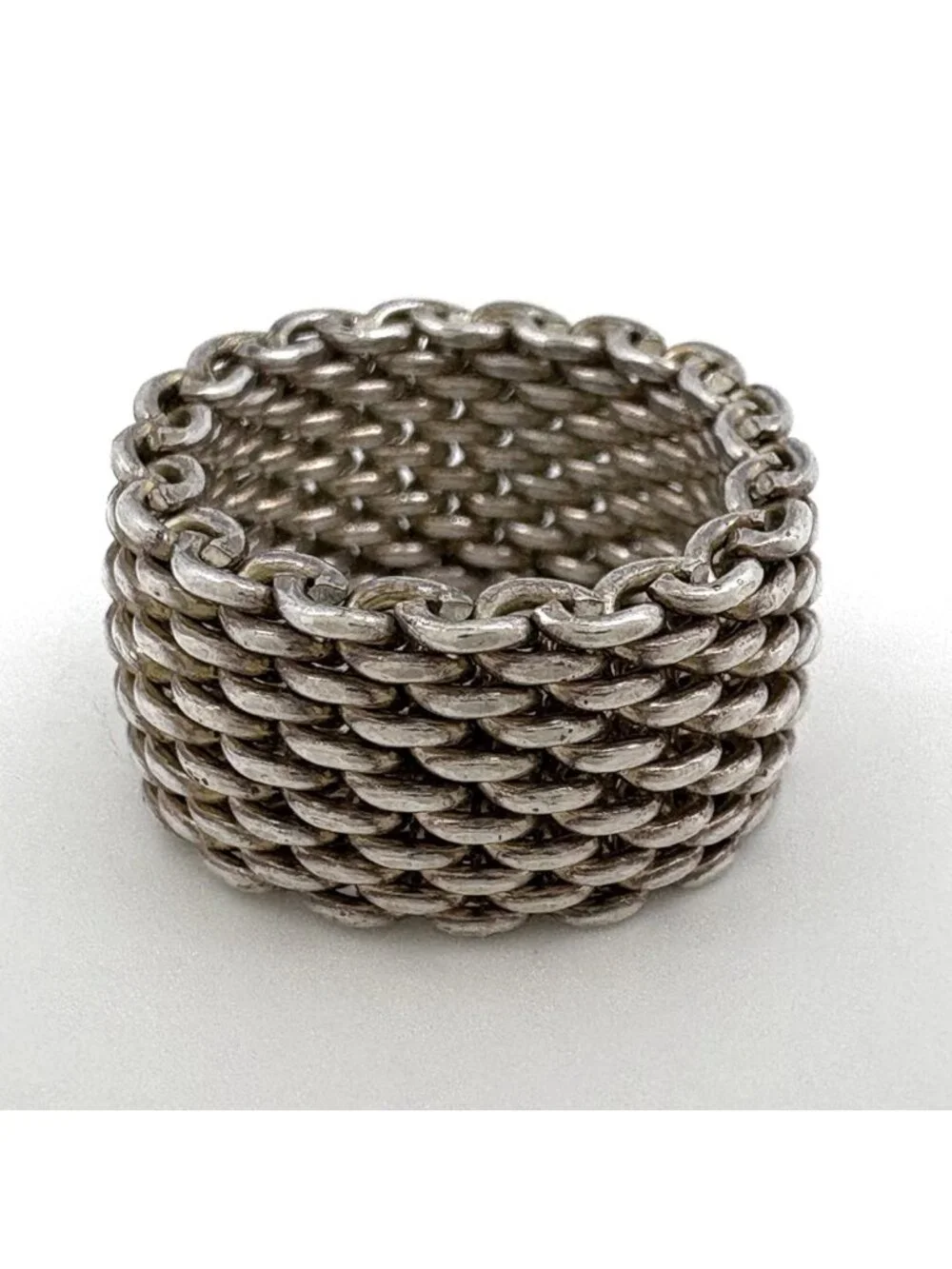 Tiffany & Co Somerset Mesh Ring 925 Sterling Silver
